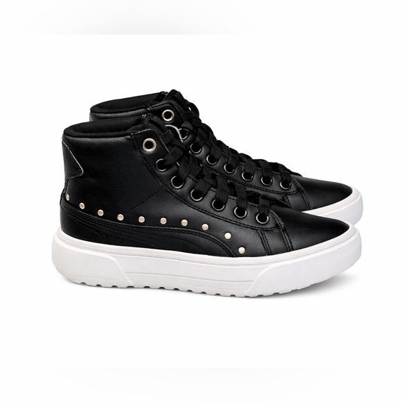 Puma Other - Puma Kids Kaia Stud Mid Platform Sneaker Black/Black Size 4